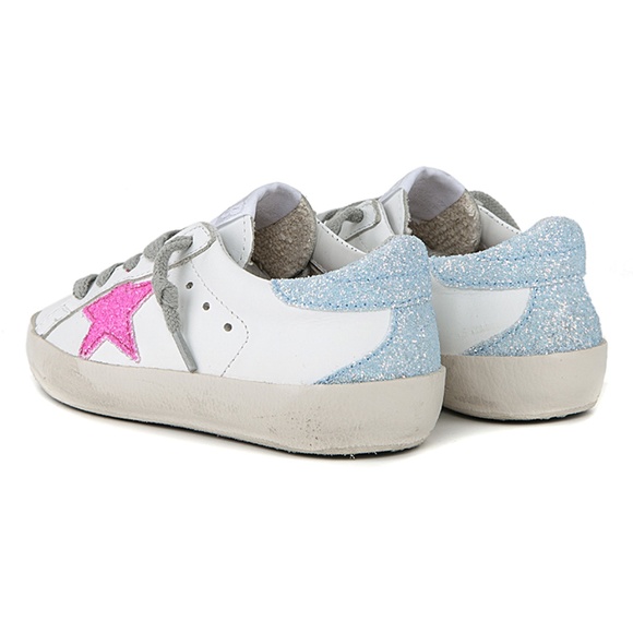 GOLDEN GOOSE PINK GLITTER STAR SUPERSTAR SNEAKERS KIDS -NEW - Picture 2 of 13